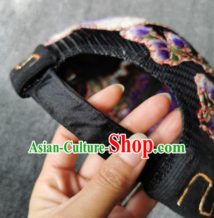Handmade China National Headwear Traditional Qing Dynasty Hat Accessories Embroidered Skullcap