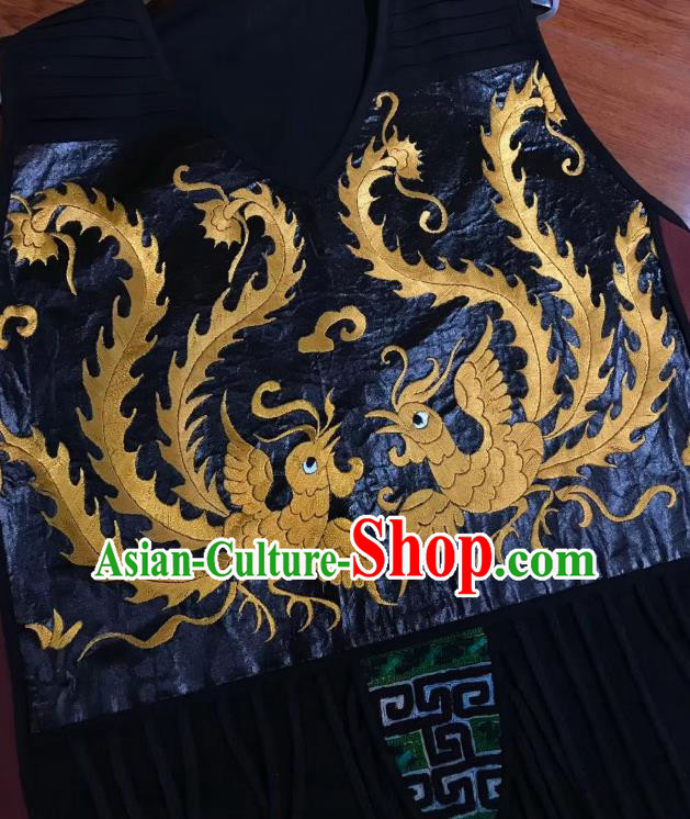 Chinese Traditional National Clothing Embroidered Dress Minority Women Embroidery Phoenix Robe