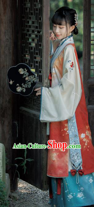 Ancient China Noble Beauty Costumes Traditional Ming Dynasty Royal Princess Hanfu Dress Full Set