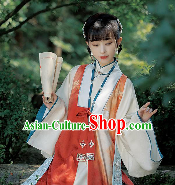 Ancient China Noble Beauty Costumes Traditional Ming Dynasty Royal Princess Hanfu Dress Full Set