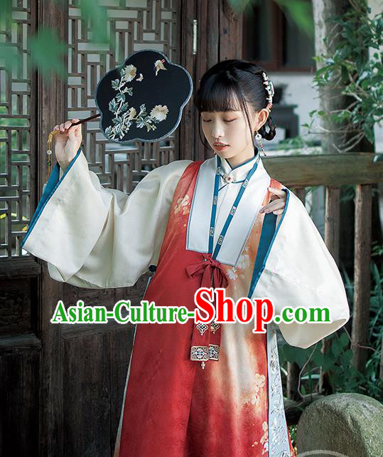 Ancient China Noble Beauty Costumes Traditional Ming Dynasty Royal Princess Hanfu Dress Full Set