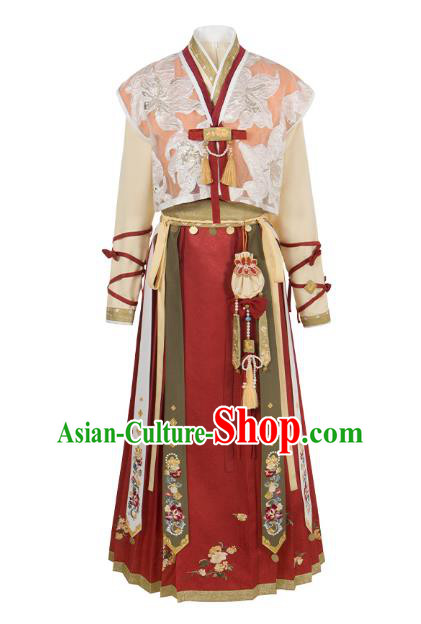 Ancient China Village Lady Costumes Traditional Song Dynasty Country Female Apparels for Women