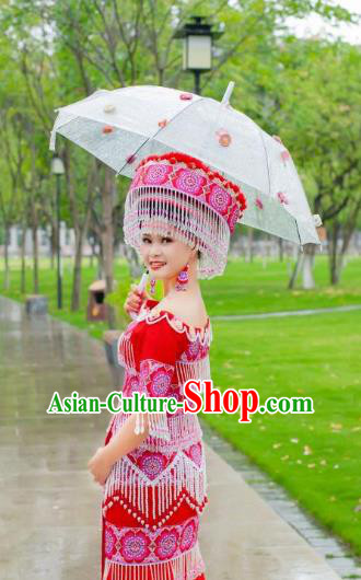 Top Quality China Yao Ethnic Wedding Dress Apparels Guizhou Minority Bride Costumes Festival Celebration Dance Clothing and Headwear