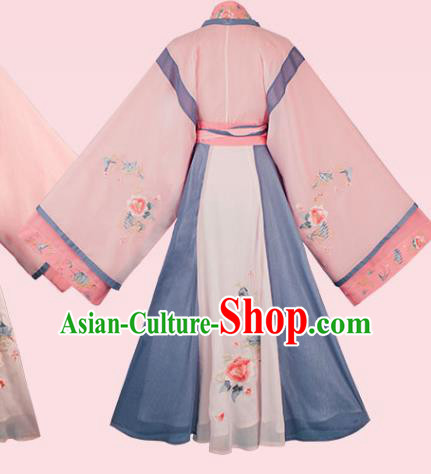 Chinese Ancient Clothing Traditional Costumes Jin Dynasty Royal Princess Embroidered Hanfu Dress