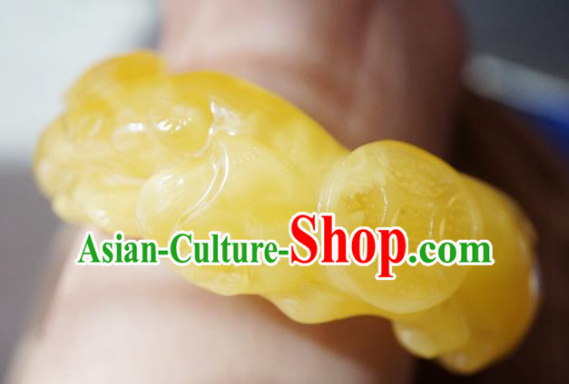 Chinese Traditional Carving Beeswax Bangle Accessories Ancient Princess Bracelet Jewelry