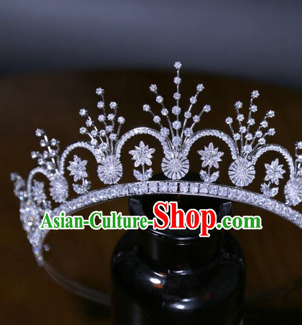 Top Grade Zircon Accessories Europe Princess Wedding Hair Jewelry Handmade Royal Crown
