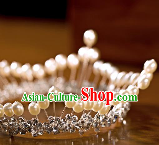 Top Grade Bride Accessories Europe Princess Handmade Royal Crown Wedding Hair Jewelry