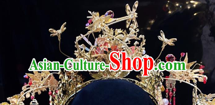 Chinese Traditional Hair Accessories Classical Flowers Hair Crown Wedding Xiuhe Suit Phoenix Coronet