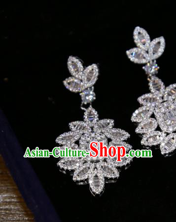 Top Grade Handmade Wedding Zircon Earrings Europe Princess Jewelry Ear Accessories