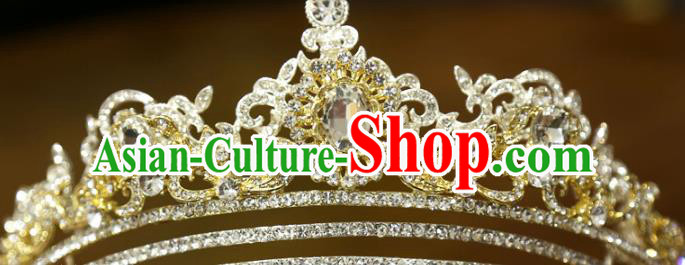 Top Europe Princess Hair Jewelry Handmade Bride Hair Accessories Wedding Crystal Royal Crown