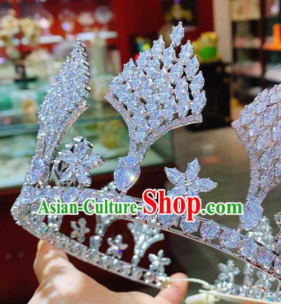 Top Europe Wedding Hair Accessories Princess Zircon Royal Crown Baroque Bride Hair Jewelry