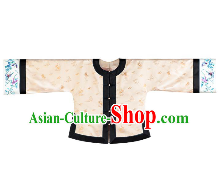 Chinese Classical Champagne Silk Blouse Tang Suit Upper Outer Garment Traditional National Shirt Clothing for Women