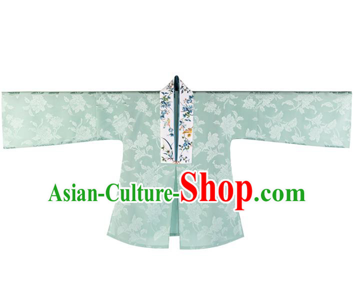 Chinese Traditional Clothing Classical Light Green Shirt Tang Suit Upper Outer Garment National Jacket for Women