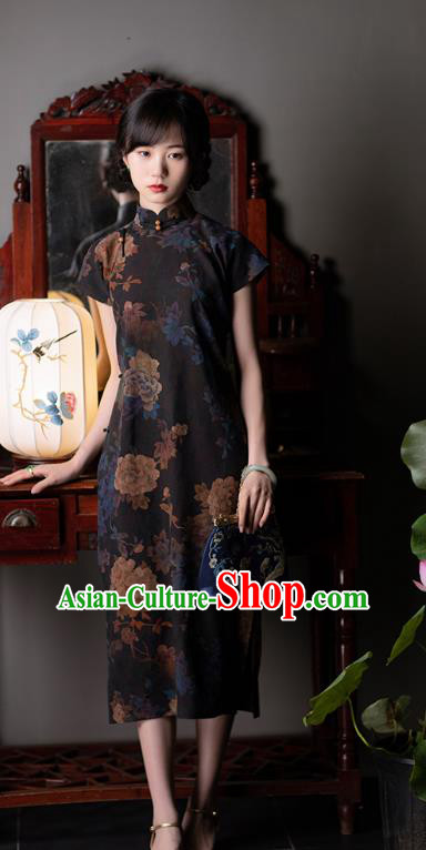 Chinese National Women Dress Classical Silk Cheongsam Traditional Qipao Costume