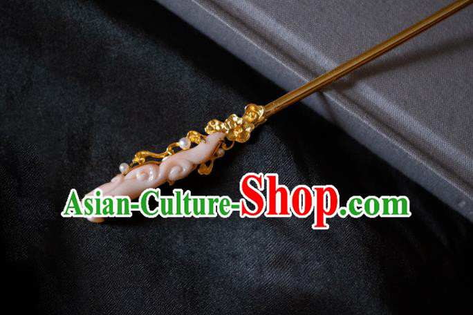China Ming Dynasty Dragon Pattern Hair Stick Ancient Gilding Hairpins Empress Hair Accessories
