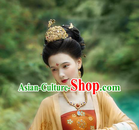 Chinese Traditional Sui Dynasty Princess Li Jingxun Gems Necklace Ancient Palace Lady Jewelry Accessories