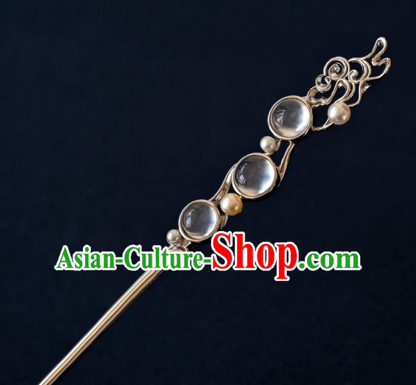 China Ancient Crystal Hair Stick Cloud Hair Accessories Traditional Tang Dynasty Hairpin