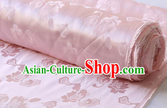 Asian Mulberry Silk Fabric Chinese Hanfu Satin Cloth Traditional Pattern Design Pink Silk Drapery