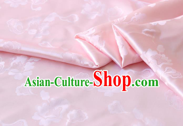 Asian Mulberry Silk Fabric Chinese Hanfu Satin Cloth Traditional Pattern Design Pink Silk Drapery