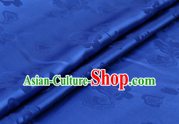 Asian Hanfu Royalblue Satin Cloth Chinese Traditional Pattern Design Mulberry Silk Fabric Silk Drapery