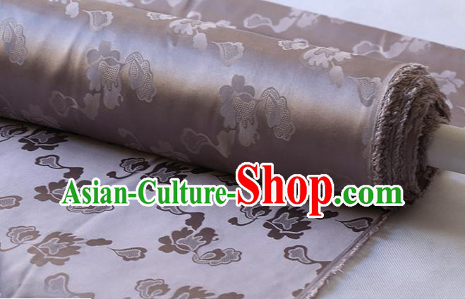 Deep Grey Mulberry Silk Fabric Asian Chinese Silk Drapery Traditional Pattern Design Hanfu Satin Cloth