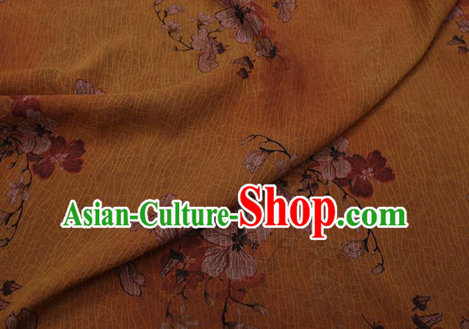 Chinese Classical Silk Drapery Asian Flowers Butterfly Pattern Design Silk Traditional Cheongsam Cloth Fabric