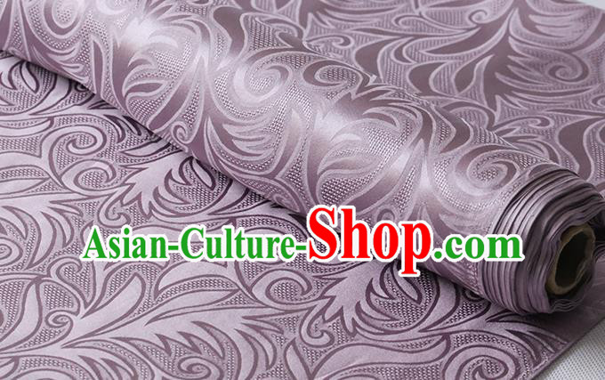 Chinese Traditional Cheongsam Violet Silk Drapery Classical Sago Flowers Pattern Damask Fabric Jacquard Cloth