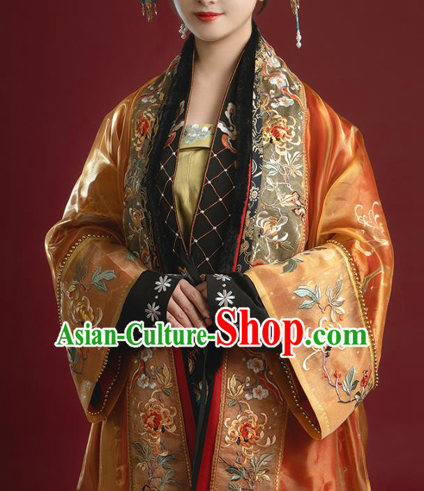 China Traditional Song Dynasty Historical Costumes Ancient Court Empress Embroidered Hanfu Clothing Full Set