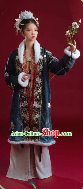 China Ancient Imperial Consort Embroidered Hanfu Clothing Traditional Song Dynasty Court Empress Historical Costumes