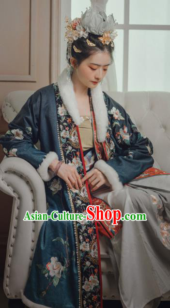 China Ancient Imperial Consort Embroidered Hanfu Clothing Traditional Song Dynasty Court Empress Historical Costumes