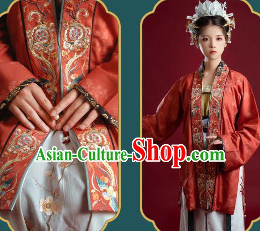 China Ancient Imperial Consort Embroidered Hanfu Clothing Traditional Song Dynasty Court Empress Historical Costumes
