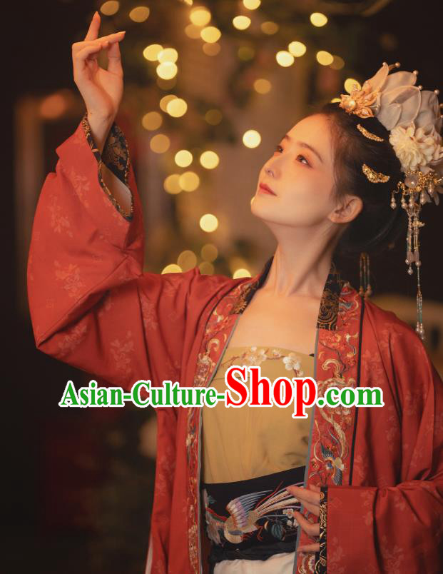 China Ancient Imperial Consort Embroidered Hanfu Clothing Traditional Song Dynasty Court Empress Historical Costumes