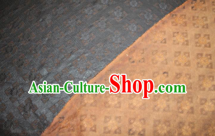 Chinese Classical Hollowed Pattern Silk Drapery Traditional Cheongsam Fabric Grey Gambiered Guangdong Gauze