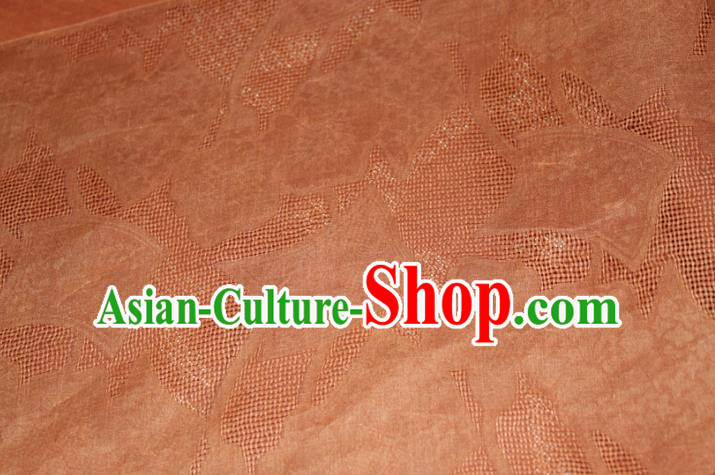 Chinese Classical Pattern Silk Drapery Traditional Gambiered Guangdong Gauze Cheongsam Rust Red Fabric