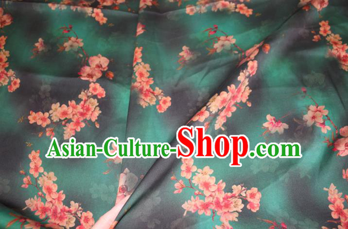 Chinese Traditional Cheongsam Gambiered Guangdong Gauze Classical Plum Blossom Pattern Silk Drapery Silk Fabric