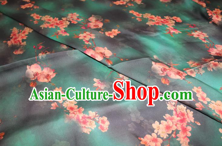Chinese Traditional Cheongsam Gambiered Guangdong Gauze Classical Plum Blossom Pattern Silk Drapery Silk Fabric