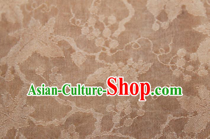 Chinese Classical Grape Pattern Silk Drapery Traditional Cheongsam Gambiered Guangdong Gauze Ginger Silk Fabric