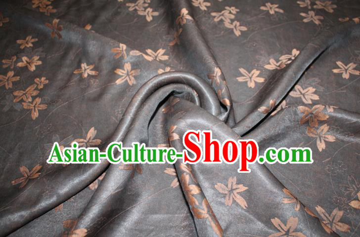 Chinese Classical Clover Pattern Silk Drapery Traditional Cheongsam Gambiered Guangdong Gauze Black Silk Fabric