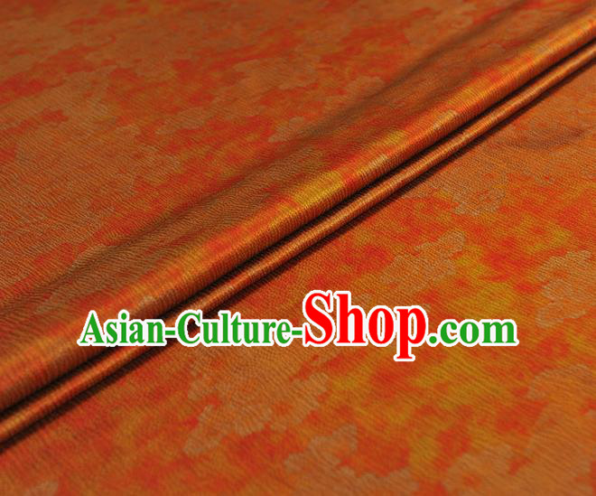 Chinese Classical Pattern Silk Drapery Traditional Gambiered Guangdong Gauze Cheongsam Jacquard Fabric Orange Satin