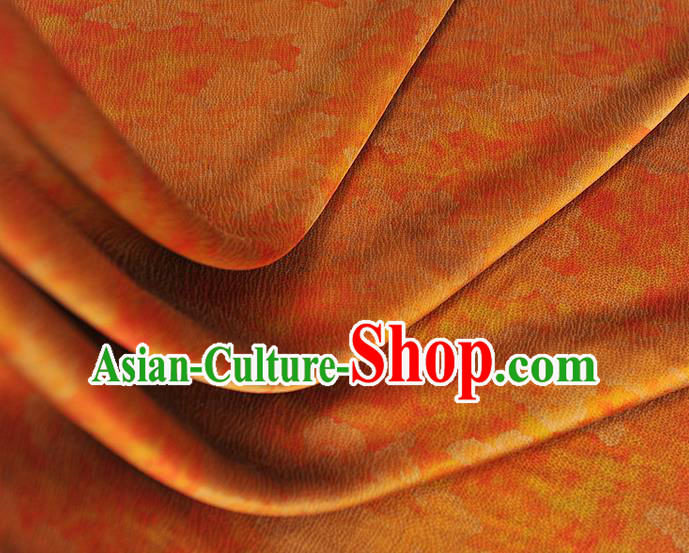 Chinese Classical Pattern Silk Drapery Traditional Gambiered Guangdong Gauze Cheongsam Jacquard Fabric Orange Satin