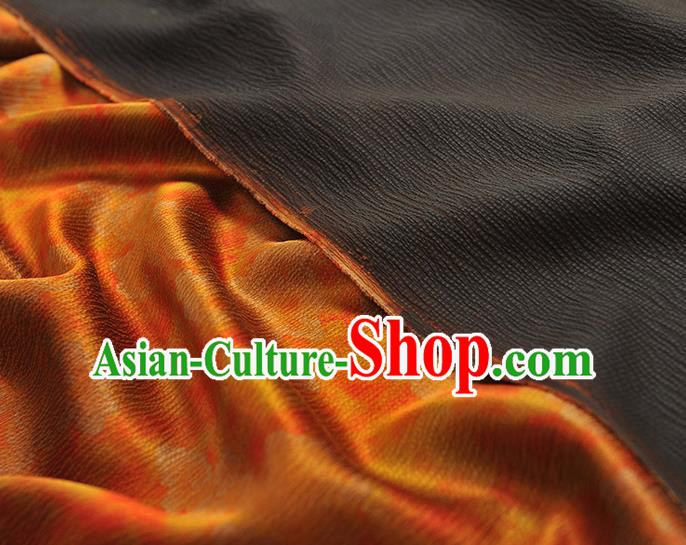 Chinese Classical Pattern Silk Drapery Traditional Gambiered Guangdong Gauze Cheongsam Jacquard Fabric Orange Satin