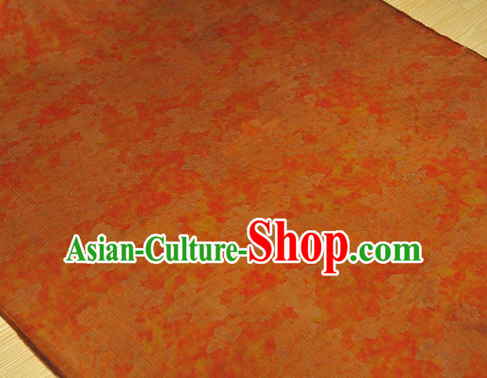 Chinese Classical Pattern Silk Drapery Traditional Gambiered Guangdong Gauze Cheongsam Jacquard Fabric Orange Satin