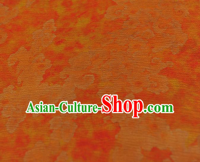 Chinese Classical Pattern Silk Drapery Traditional Gambiered Guangdong Gauze Cheongsam Jacquard Fabric Orange Satin