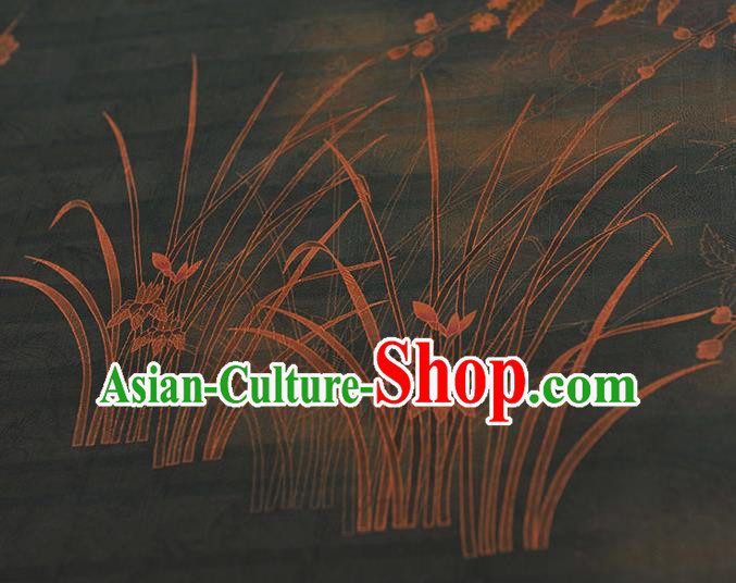China Classical Jasmine Pattern Silk Fabric Cheongsam Cloth Traditional Jacquard Strovirens Satin