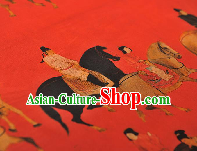 Chinese Cheongsam Classical Tang Dynasty Character Pattern Satin Cloth Traditional Jacquard Silk Fabric Gambiered Guangdong Gauze