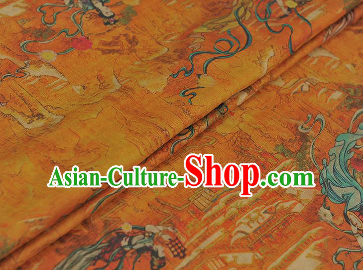 Chinese Classical Goddess Pattern Silk Material Traditional Fabric Cheongsam Gambiered Guangdong Gauze