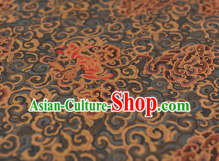 Chinese Cheongsam Grey Gambiered Guangdong Gauze Classical Cloud Bat Pattern Silk Material Traditional Silk Fabric