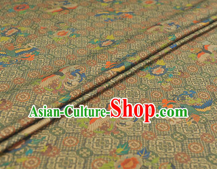 Chinese Classical Phoenix Pattern Silk Fabric Traditional Satin Material Cheongsam Gambiered Guangdong Gauze