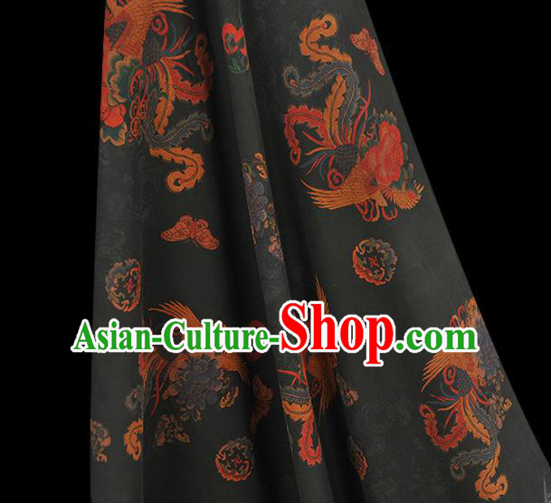 Chinese Classical Phoenix Pattern Silk Material Traditional Cheongsam Gambiered Guangdong Gauze