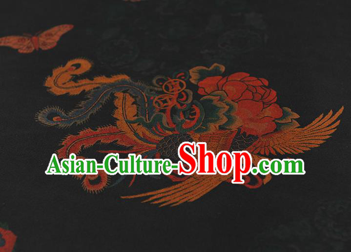 Chinese Classical Phoenix Pattern Silk Material Traditional Cheongsam Gambiered Guangdong Gauze